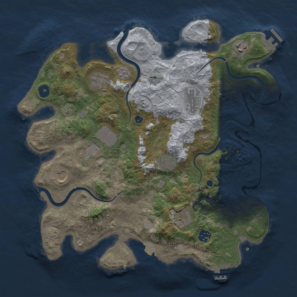 Rust Map: Procedural Map, Size: 3750, Seed: 1577, 15 Monuments