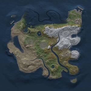 Thumbnail Rust Map: Procedural Map, Size: 3000, Seed: 484, 11 Monuments