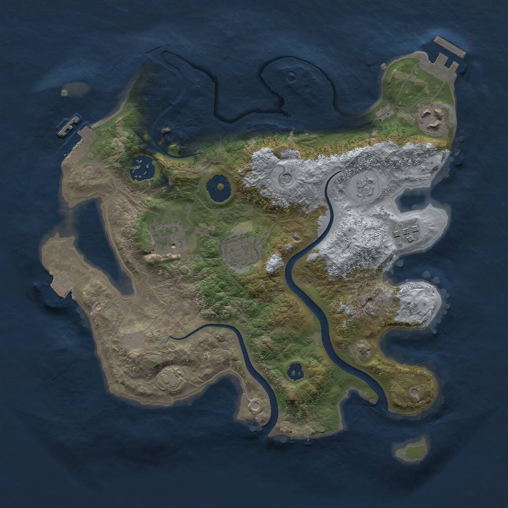 Rust Map: Procedural Map, Size: 3000, Seed: 484, 11 Monuments