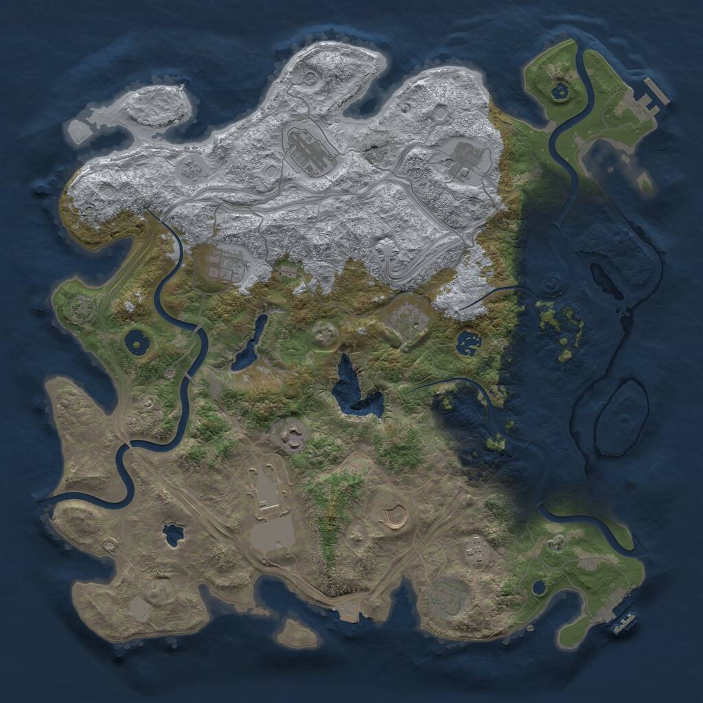 Rust Map: Procedural Map, Size: 4250, Seed: 60826, 16 Monuments