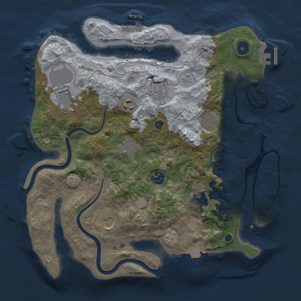 Rust Map: Procedural Map, Size: 3500, Seed: 574386697, 15 Monuments