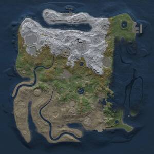 Thumbnail Rust Map: Procedural Map, Size: 3500, Seed: 574386697, 15 Monuments