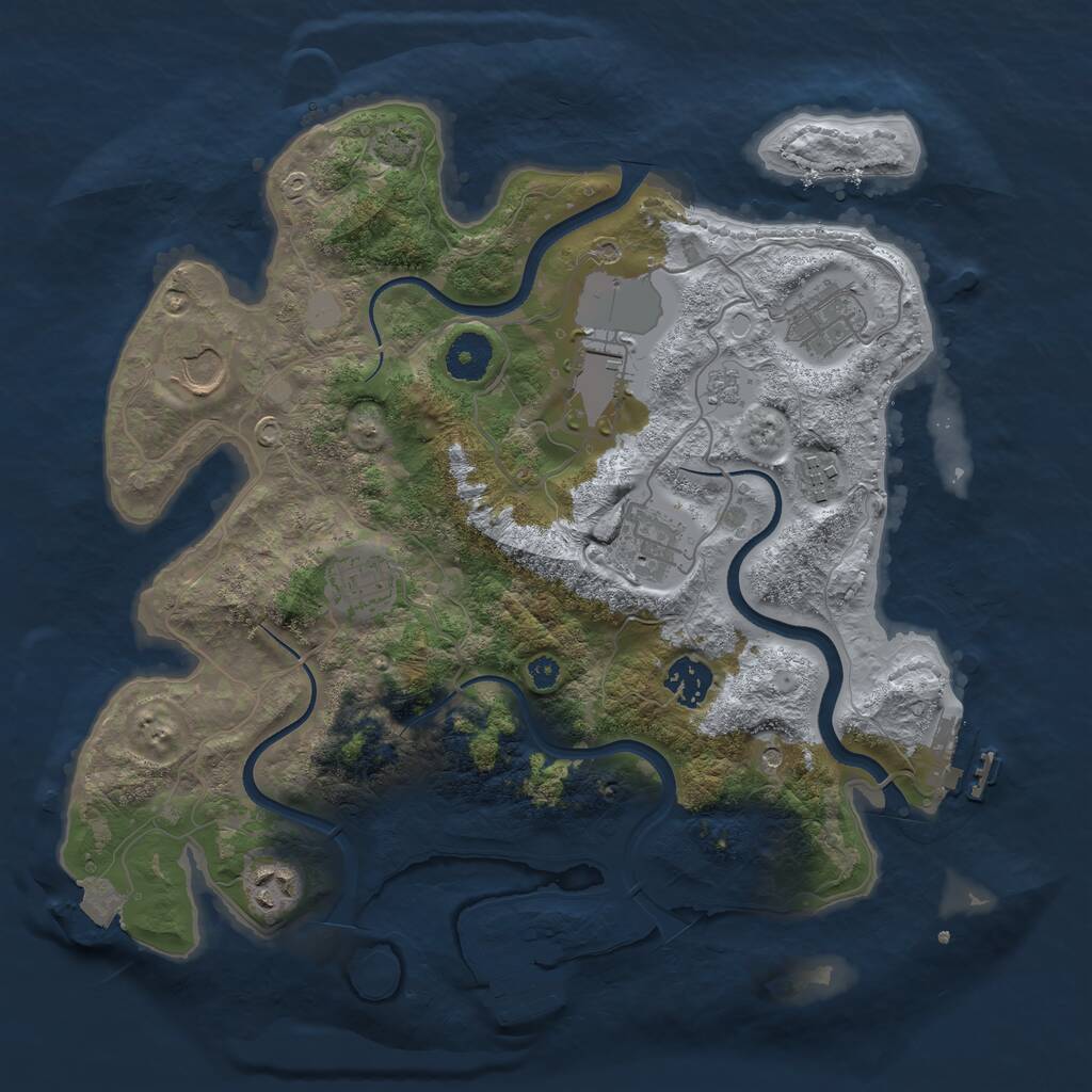 Rust Map: Procedural Map, Size: 3500, Seed: 1773836143, 14 Monuments