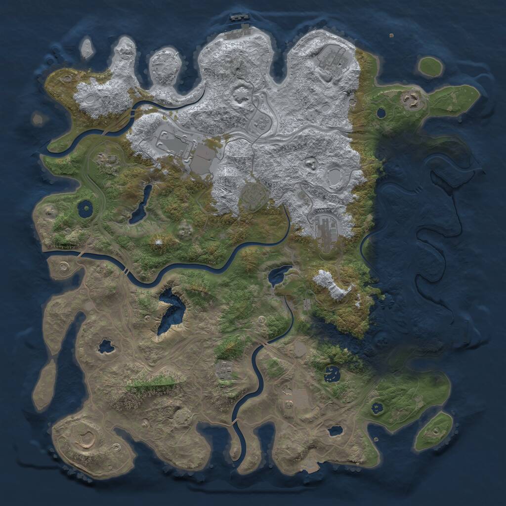 Rust Map: Procedural Map, Size: 4500, Seed: 523672853, 16 Monuments