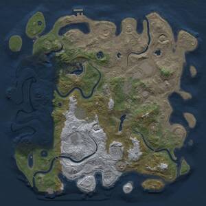 Thumbnail Rust Map: Procedural Map, Size: 4500, Seed: 30596863, 16 Monuments