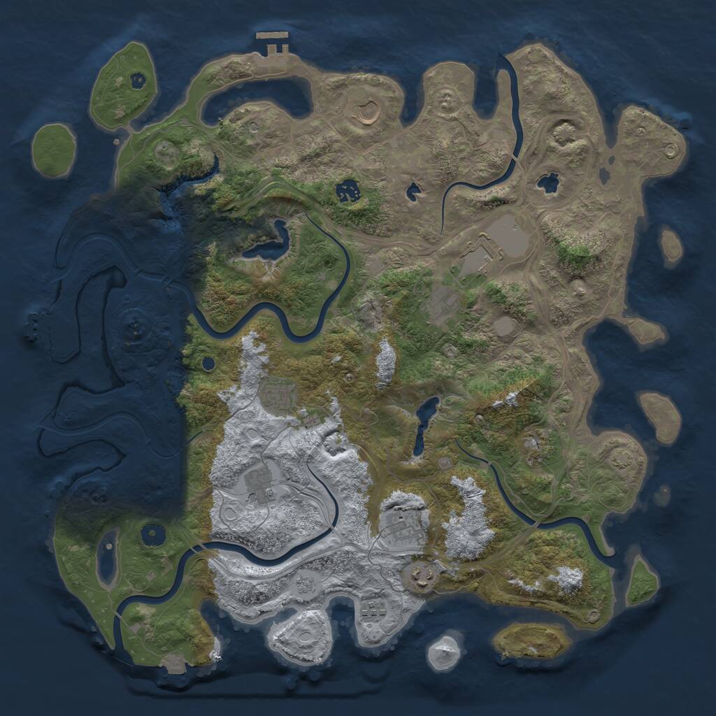 Rust Map: Procedural Map, Size: 4500, Seed: 30596863, 16 Monuments