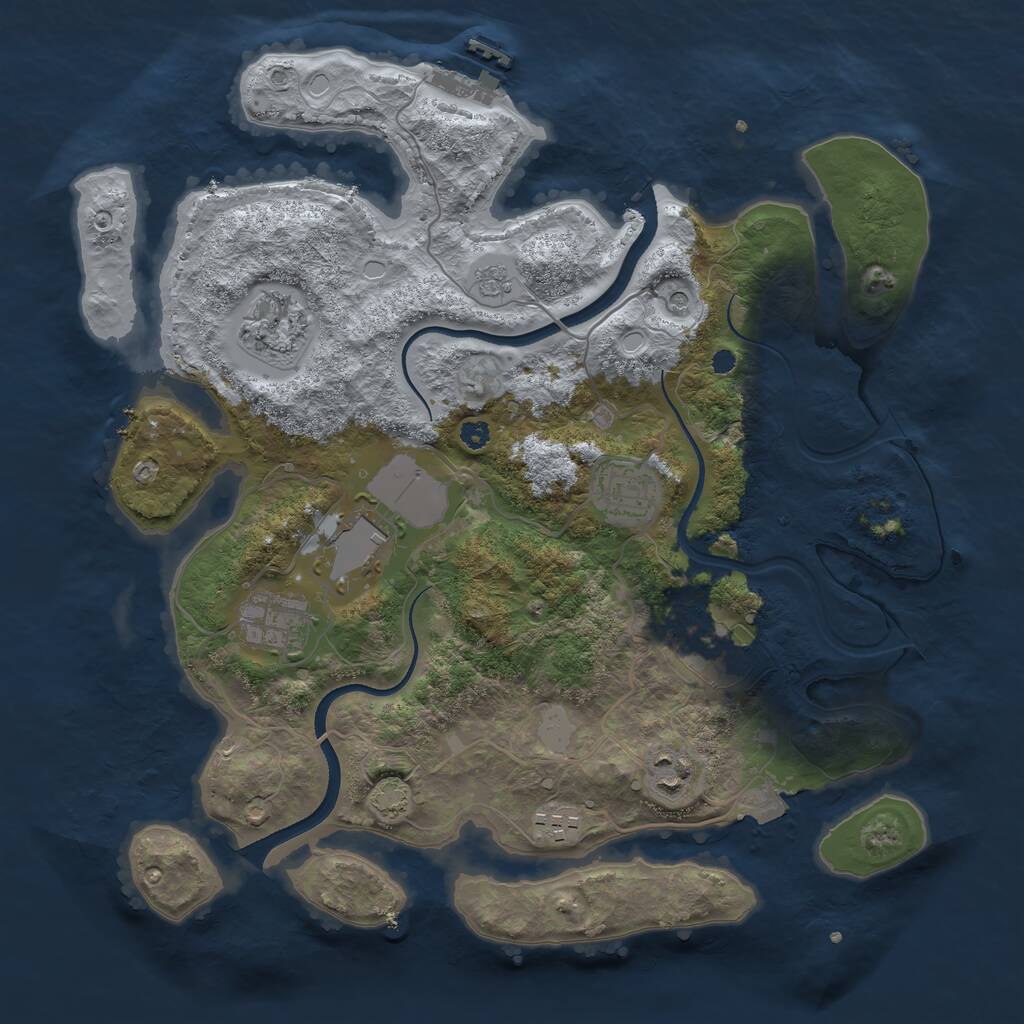 Rust Map: Procedural Map, Size: 3500, Seed: 26559203, 12 Monuments