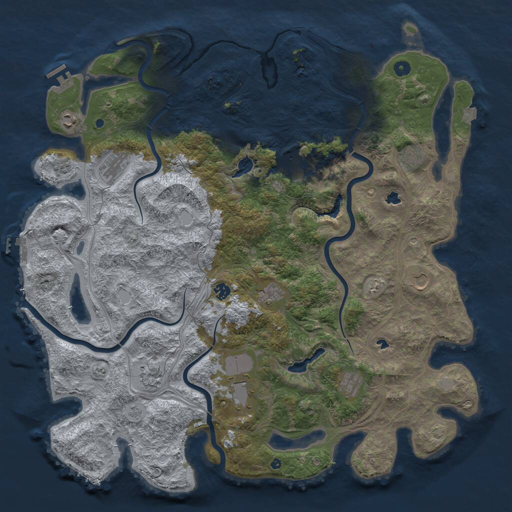 Rust Map: Procedural Map, Size: 4800, Seed: 1456812663, 17 Monuments