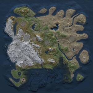 Thumbnail Rust Map: Procedural Map, Size: 4000, Seed: 379402523, 16 Monuments