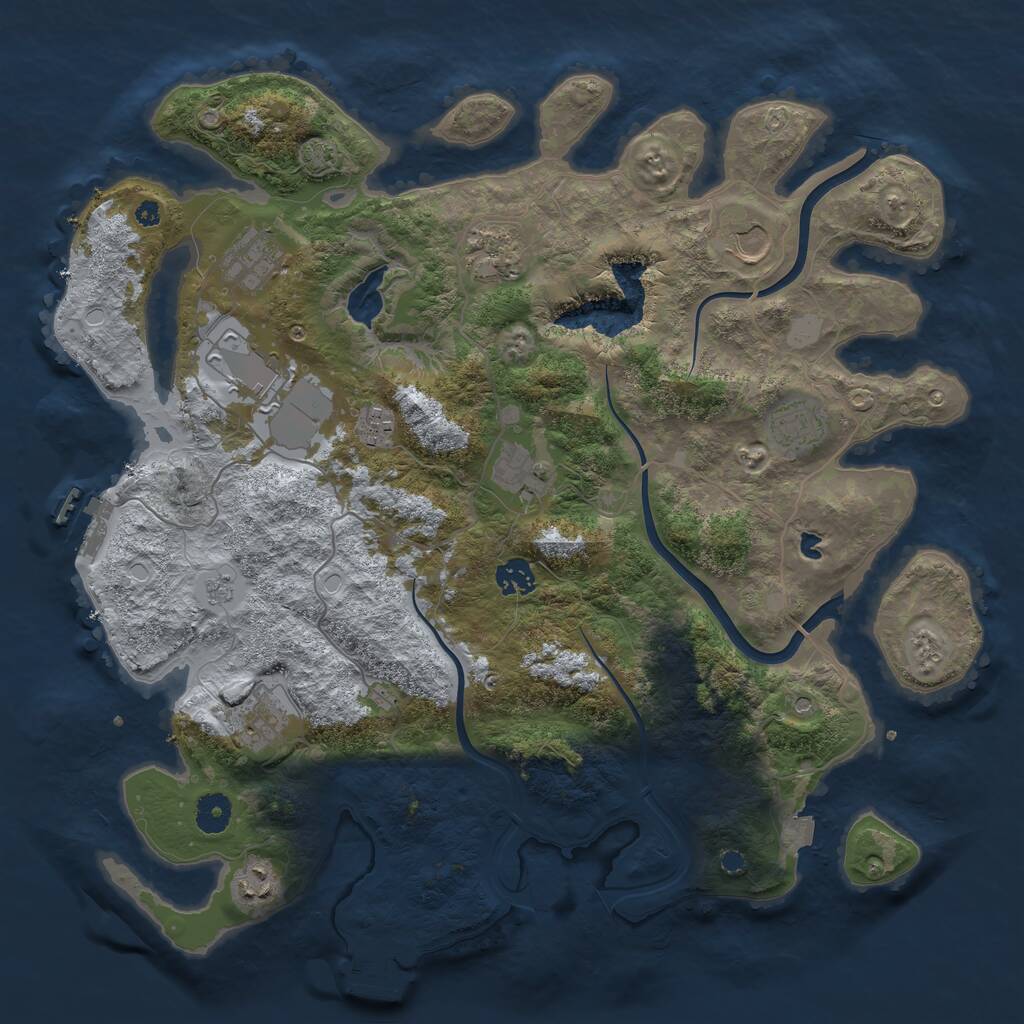 Rust Map: Procedural Map, Size: 4000, Seed: 379402523, 16 Monuments