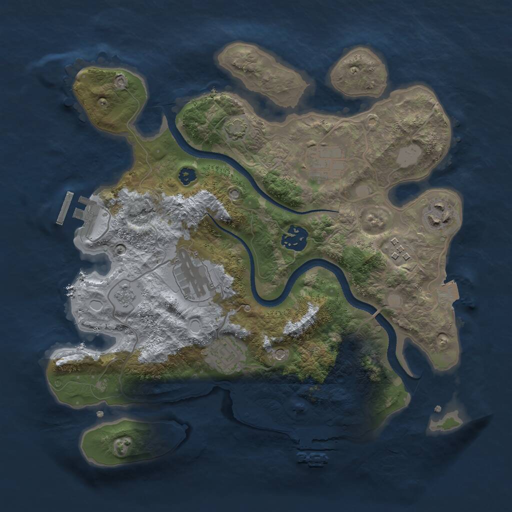 Rust Map: Procedural Map, Size: 3000, Seed: 599590483, 12 Monuments