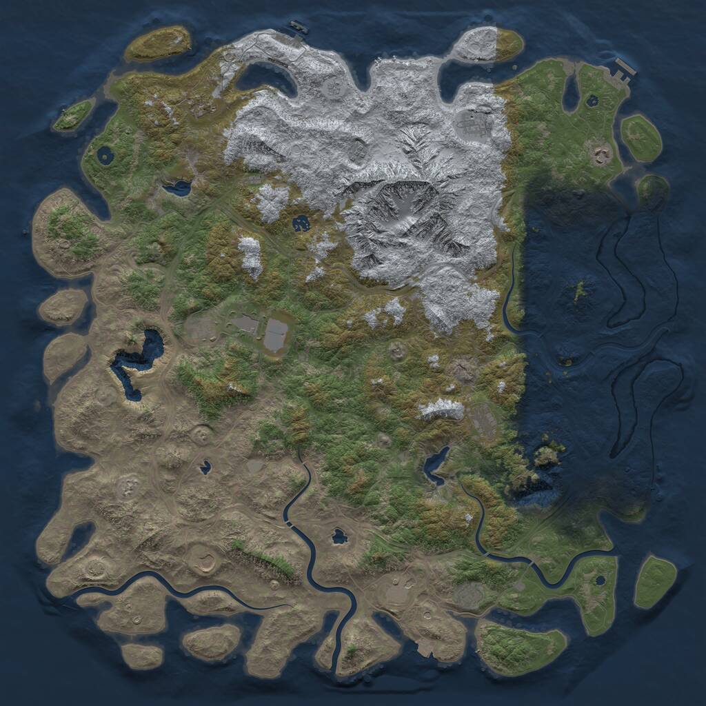 Rust Map: Procedural Map, Size: 6000, Seed: 981998004, 17 Monuments