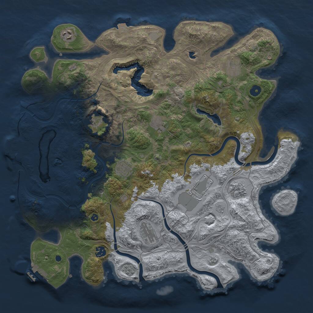 Rust Map: Procedural Map, Size: 4250, Seed: 330014502, 16 Monuments