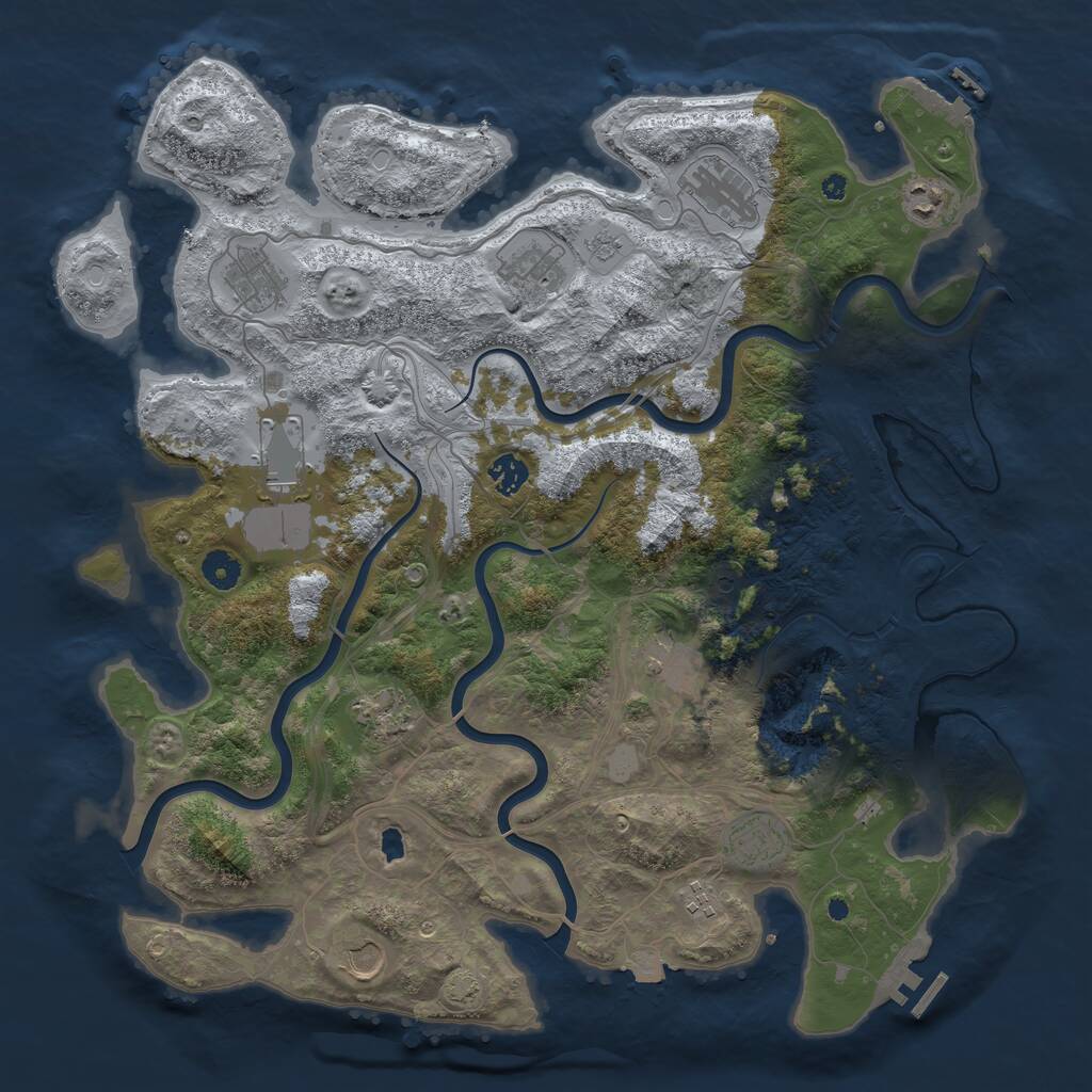 Rust Map: Procedural Map, Size: 4250, Seed: 131751485, 17 Monuments