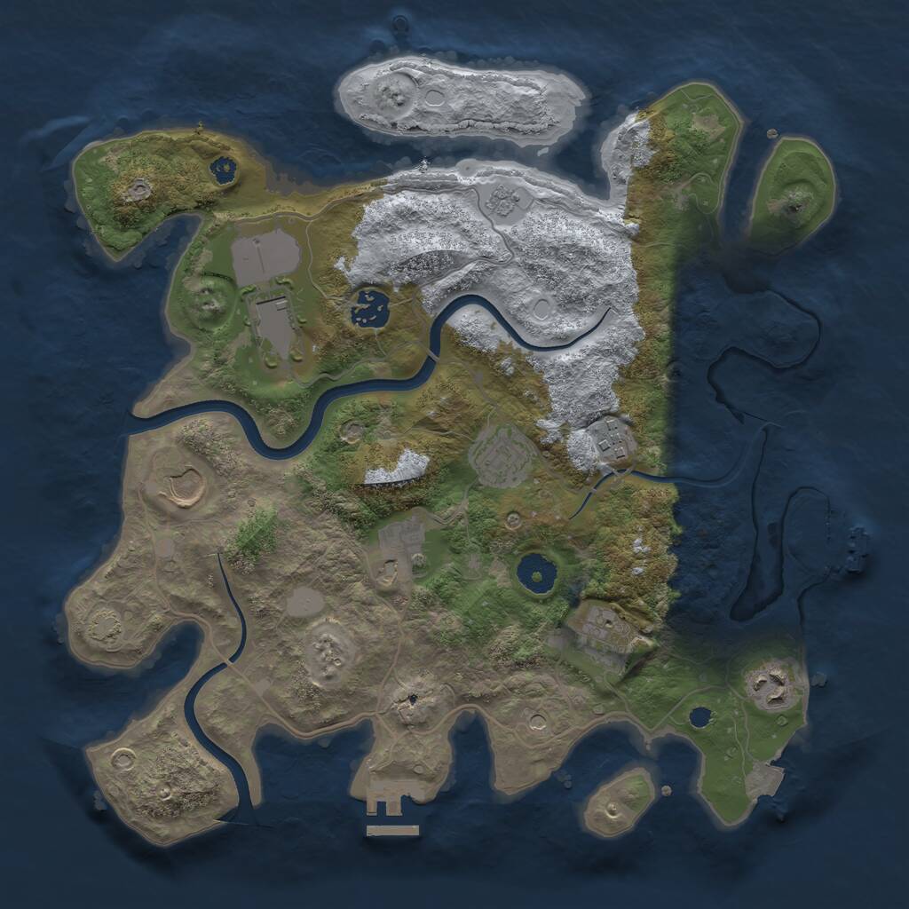 Rust Map: Procedural Map, Size: 3500, Seed: 5341635, 14 Monuments