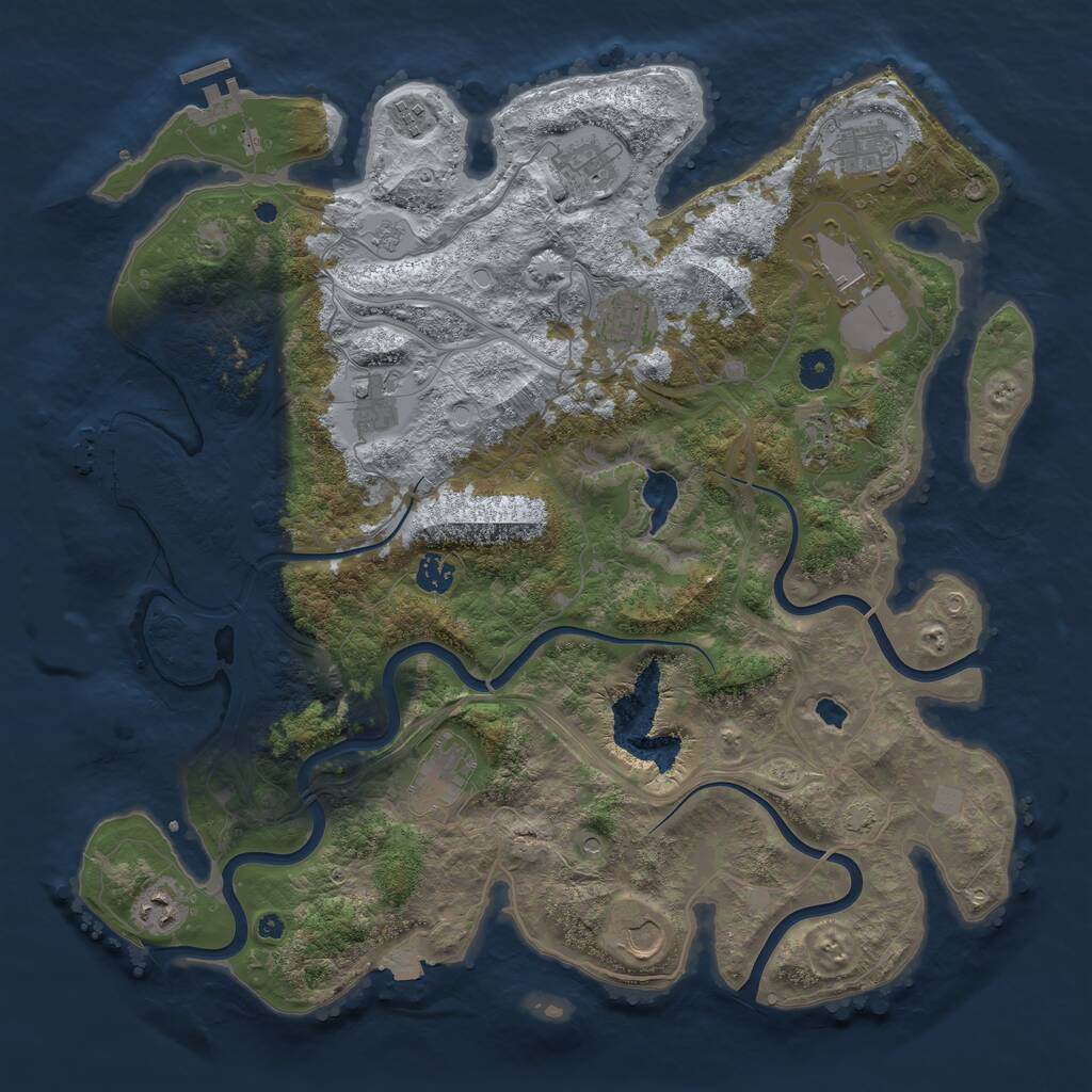 Rust Map: Procedural Map, Size: 4250, Seed: 38748686, 17 Monuments