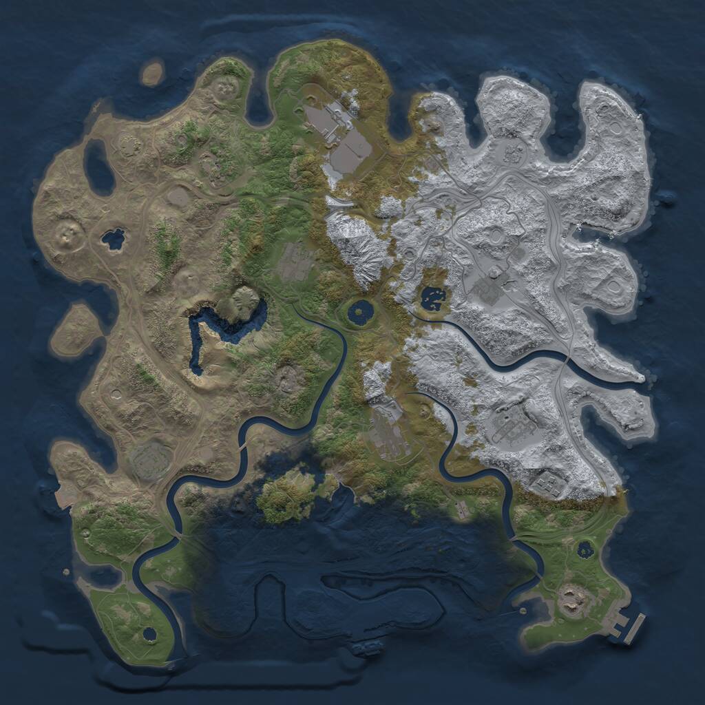 Rust Map: Procedural Map, Size: 4250, Seed: 1704574028, 16 Monuments