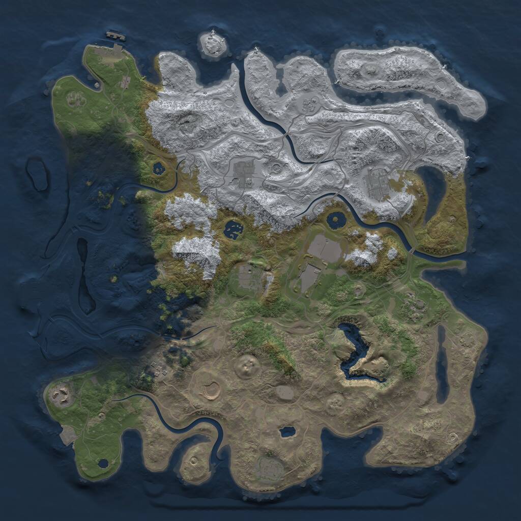 Rust Map: Procedural Map, Size: 4250, Seed: 508460473, 16 Monuments