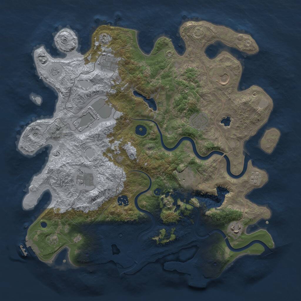 Rust Map: Procedural Map, Size: 4000, Seed: 145287786, 15 Monuments