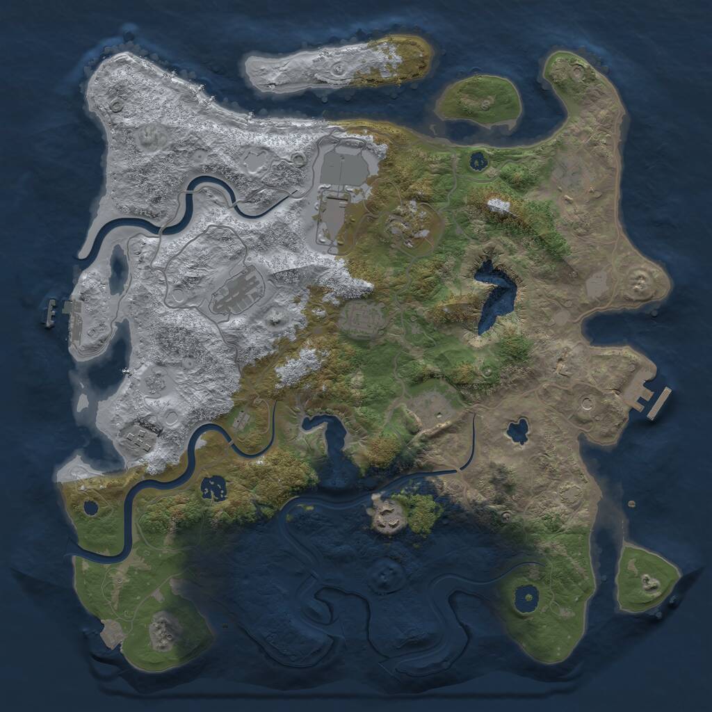 Rust Map: Procedural Map, Size: 4000, Seed: 381346829, 15 Monuments