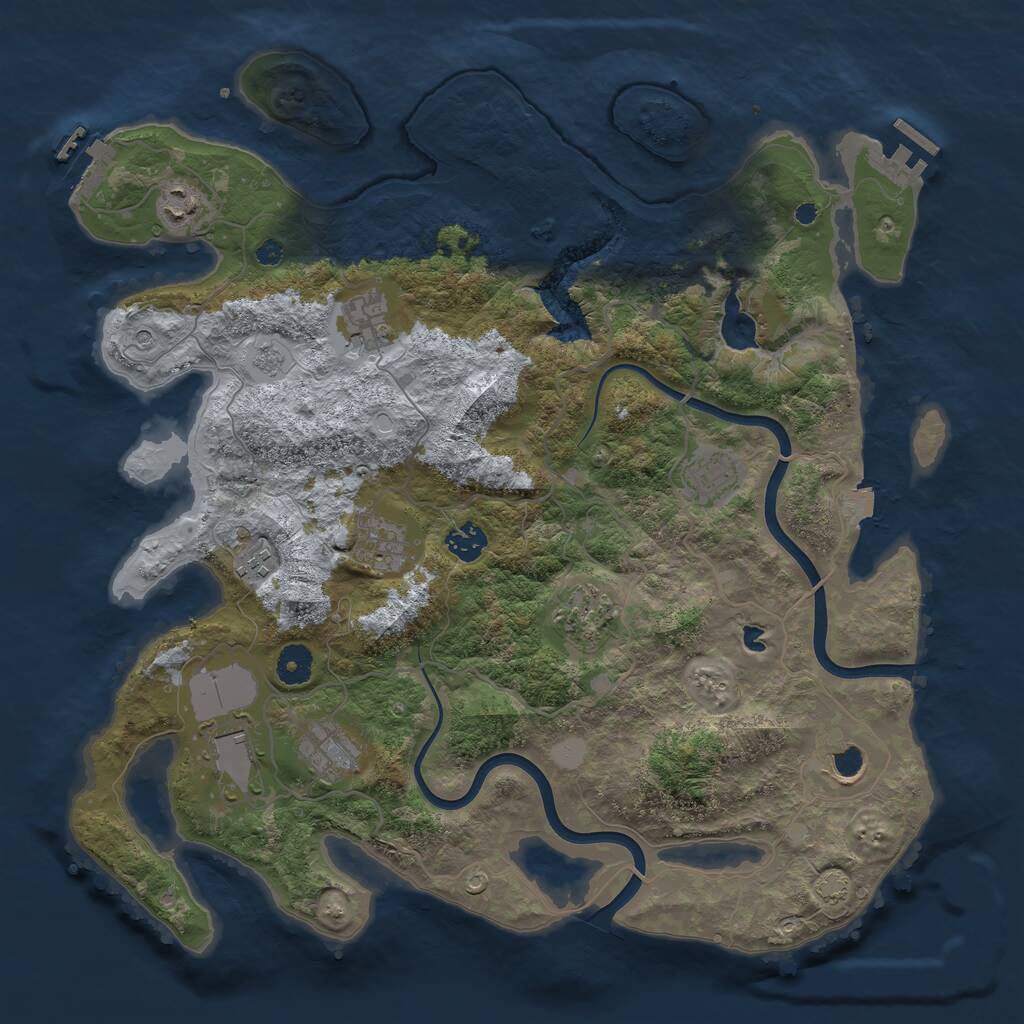 Rust Map: Procedural Map, Size: 4000, Seed: 22452176, 16 Monuments