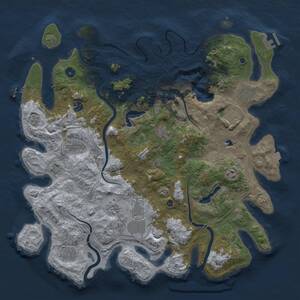 Thumbnail Rust Map: Procedural Map, Size: 4500, Seed: 32565454, 16 Monuments
