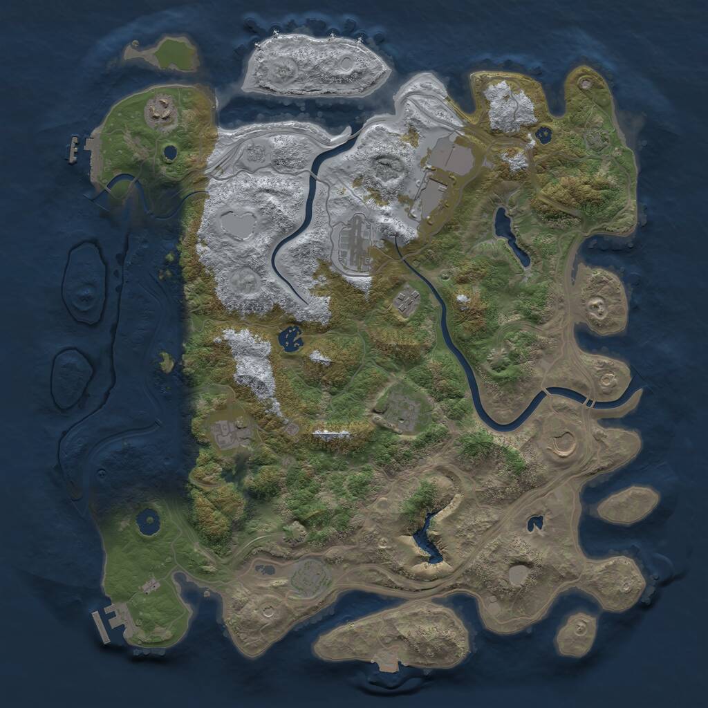 Rust Map: Procedural Map, Size: 4250, Seed: 969305248, 15 Monuments