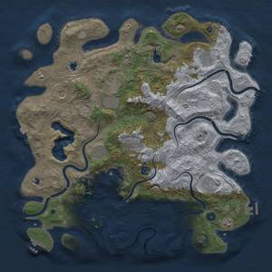 Thumbnail Rust Map: Procedural Map, Size: 4500, Seed: 1355447636, 16 Monuments