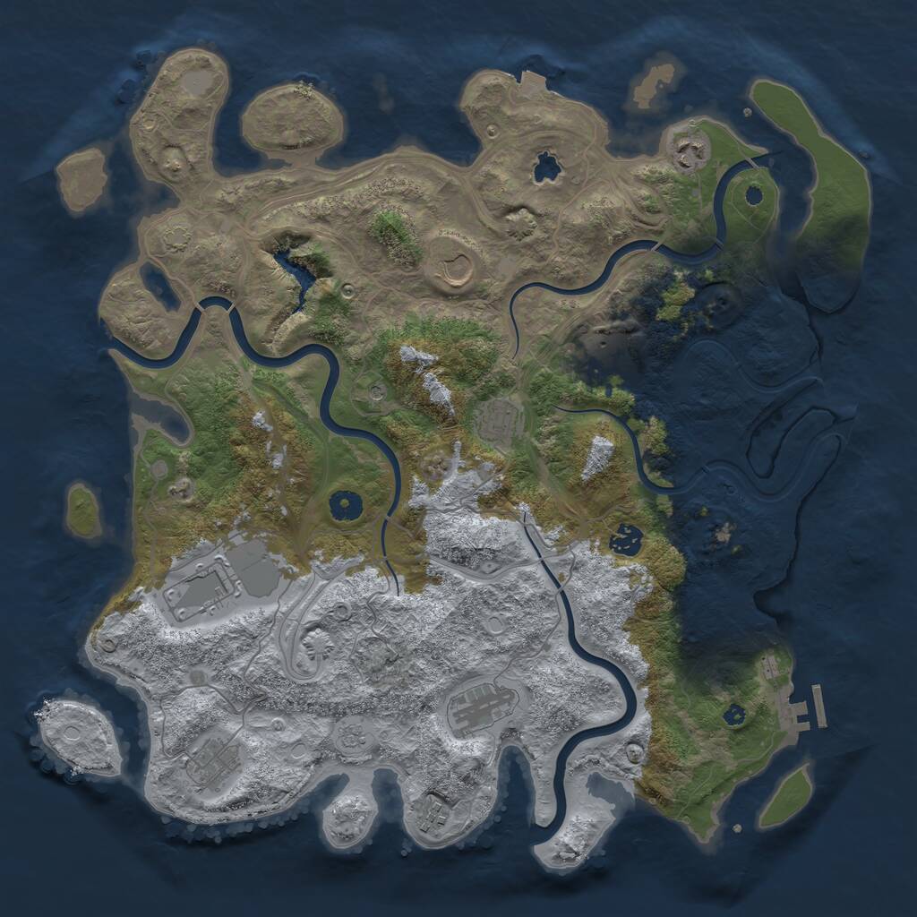 Rust Map: Procedural Map, Size: 4250, Seed: 1199520767, 14 Monuments