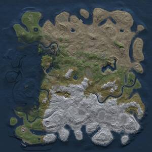 Thumbnail Rust Map: Procedural Map, Size: 4995, Seed: 139512931, 17 Monuments