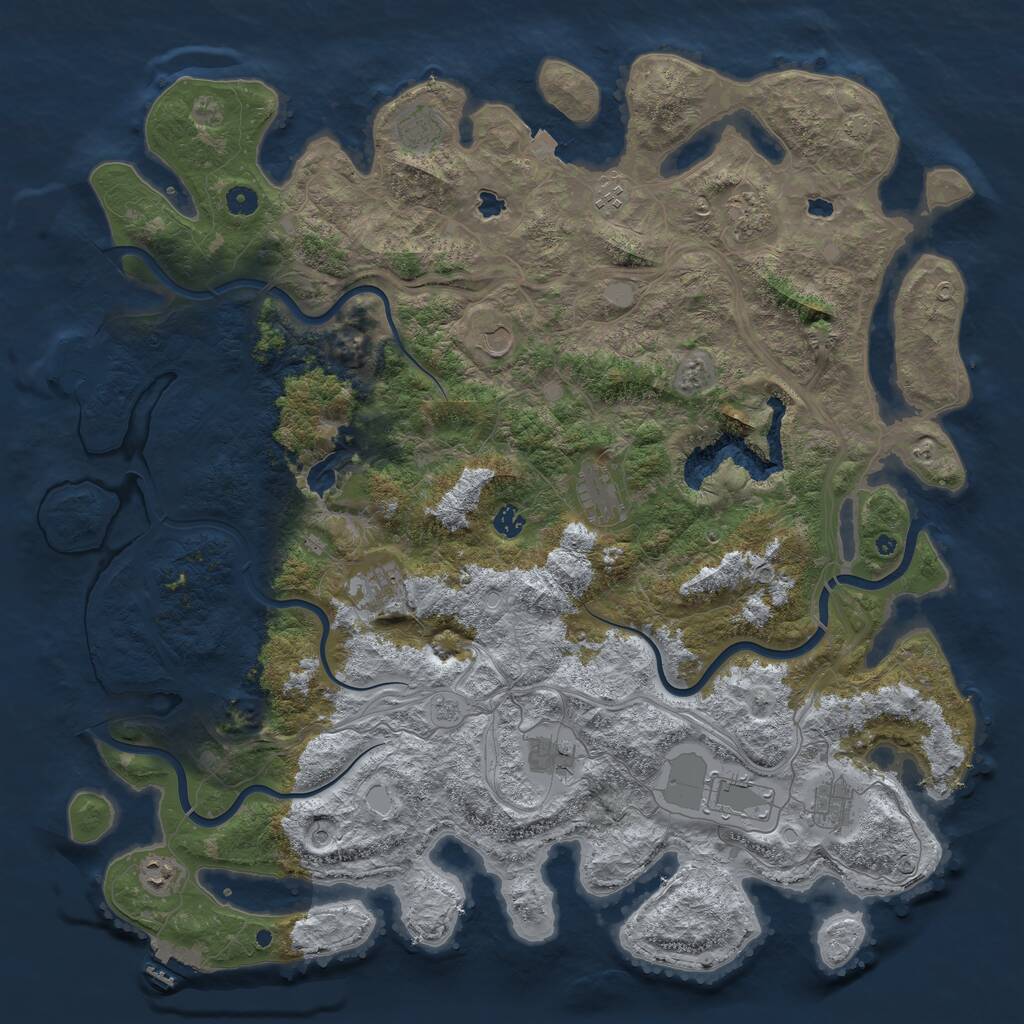 Rust Map: Procedural Map, Size: 4995, Seed: 139512931, 17 Monuments