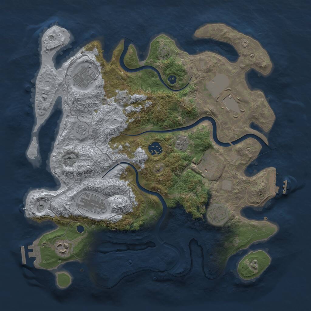 Rust Map: Procedural Map, Size: 3500, Seed: 54491708, 14 Monuments