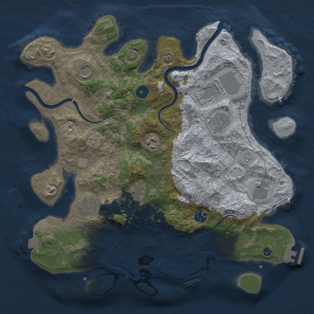 Rust Map: Procedural Map, Size: 3750, Seed: 113405464, 15 Monuments