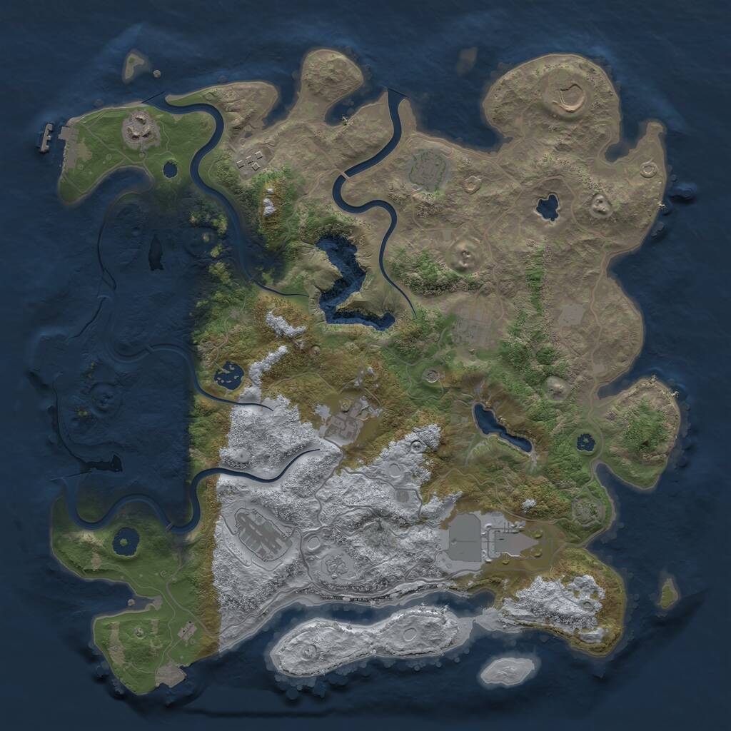 Rust Map: Procedural Map, Size: 4000, Seed: 1872314776, 15 Monuments