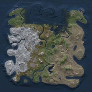 Thumbnail Rust Map: Procedural Map, Size: 4250, Seed: 230535206, 17 Monuments