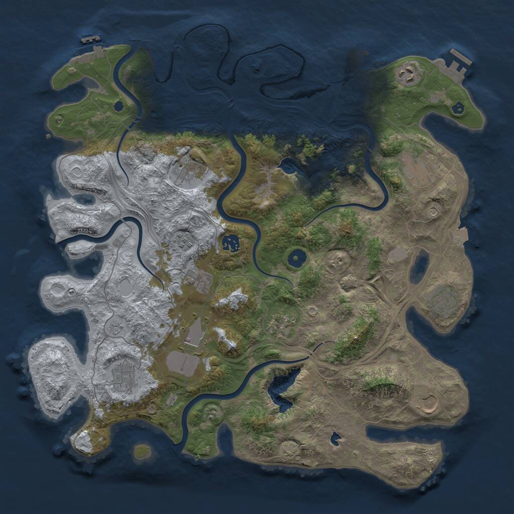Rust Map: Procedural Map, Size: 4250, Seed: 230535206, 17 Monuments