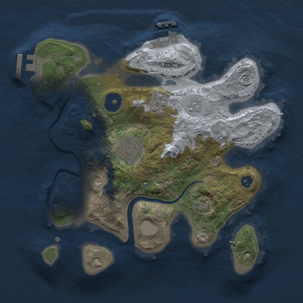 Rust Map: Procedural Map, Size: 2500, Seed: 1790, 8 Monuments
