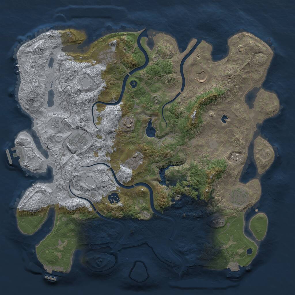 Rust Map: Procedural Map, Size: 4000, Seed: 1786645910, 14 Monuments