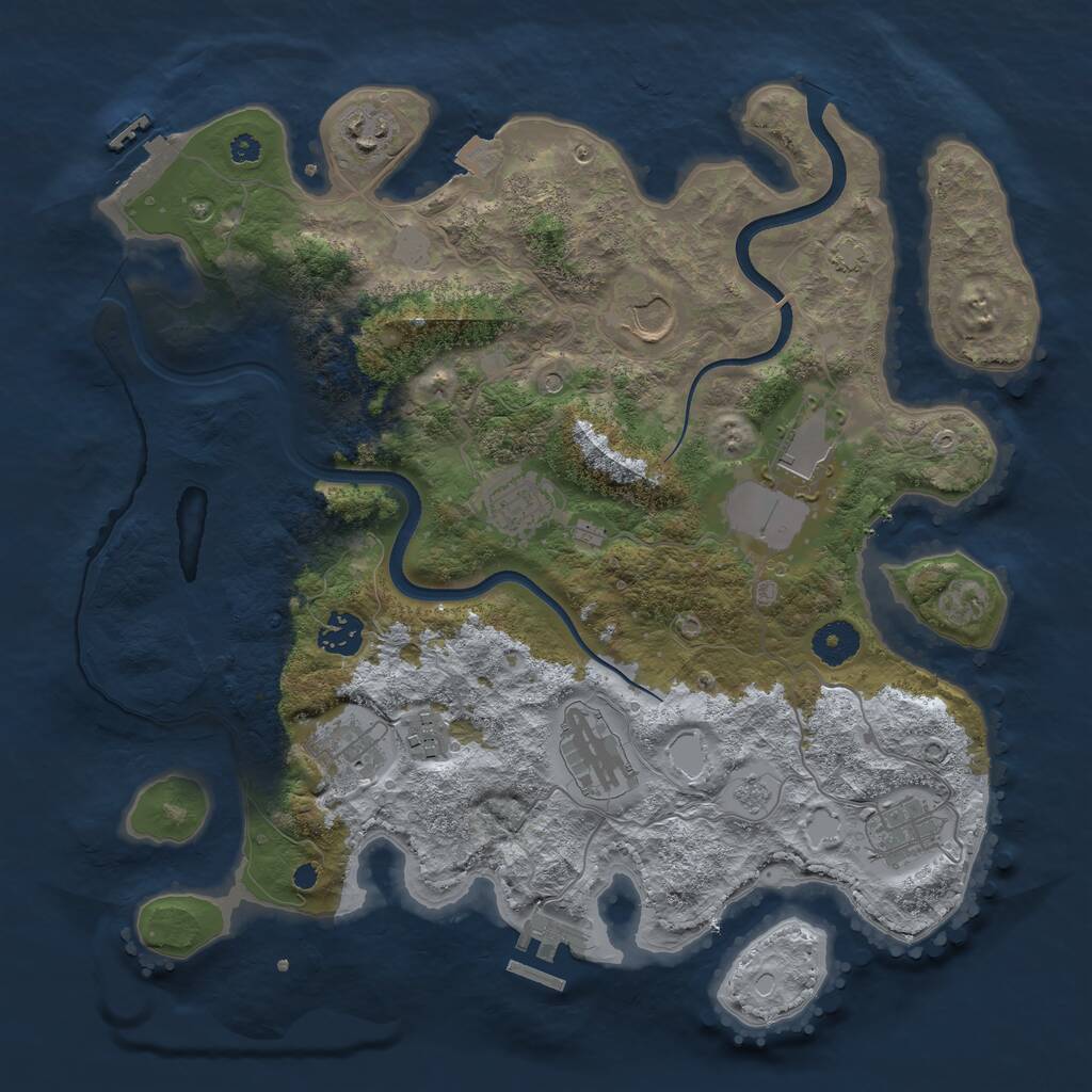 Rust Map: Procedural Map, Size: 3650, Seed: 50555477, 15 Monuments