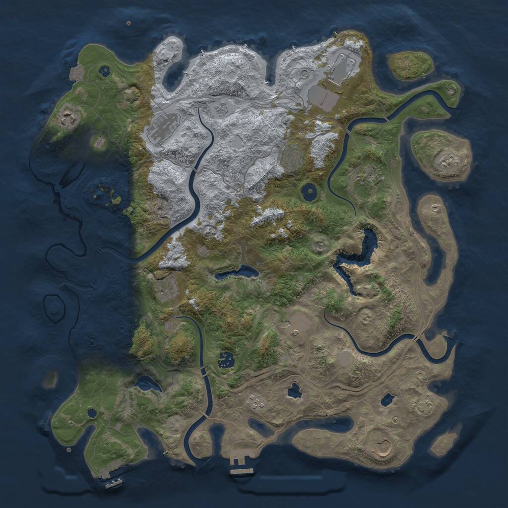 Rust Map: Procedural Map, Size: 4500, Seed: 475660082, 16 Monuments