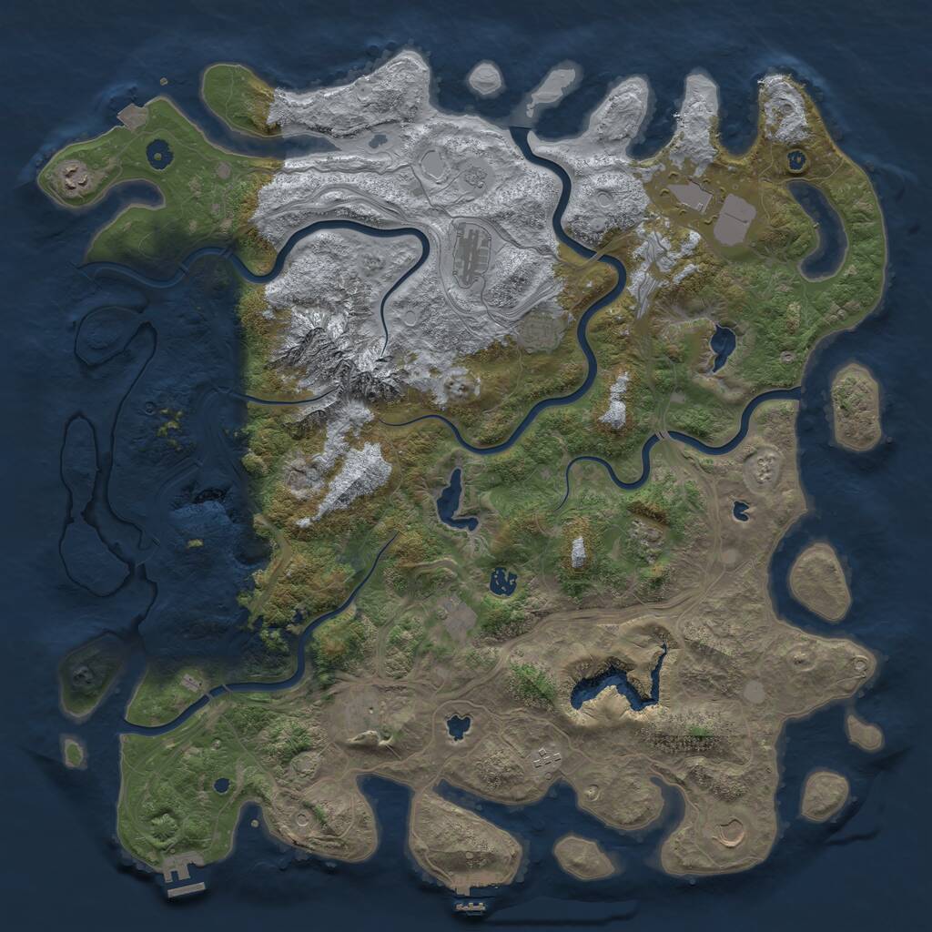 Rust Map: Procedural Map, Size: 5000, Seed: 1851427332, 16 Monuments