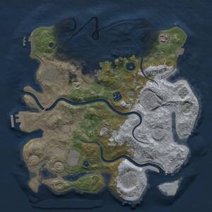 Thumbnail Rust Map: Procedural Map, Size: 3500, Seed: 1034330501, 15 Monuments