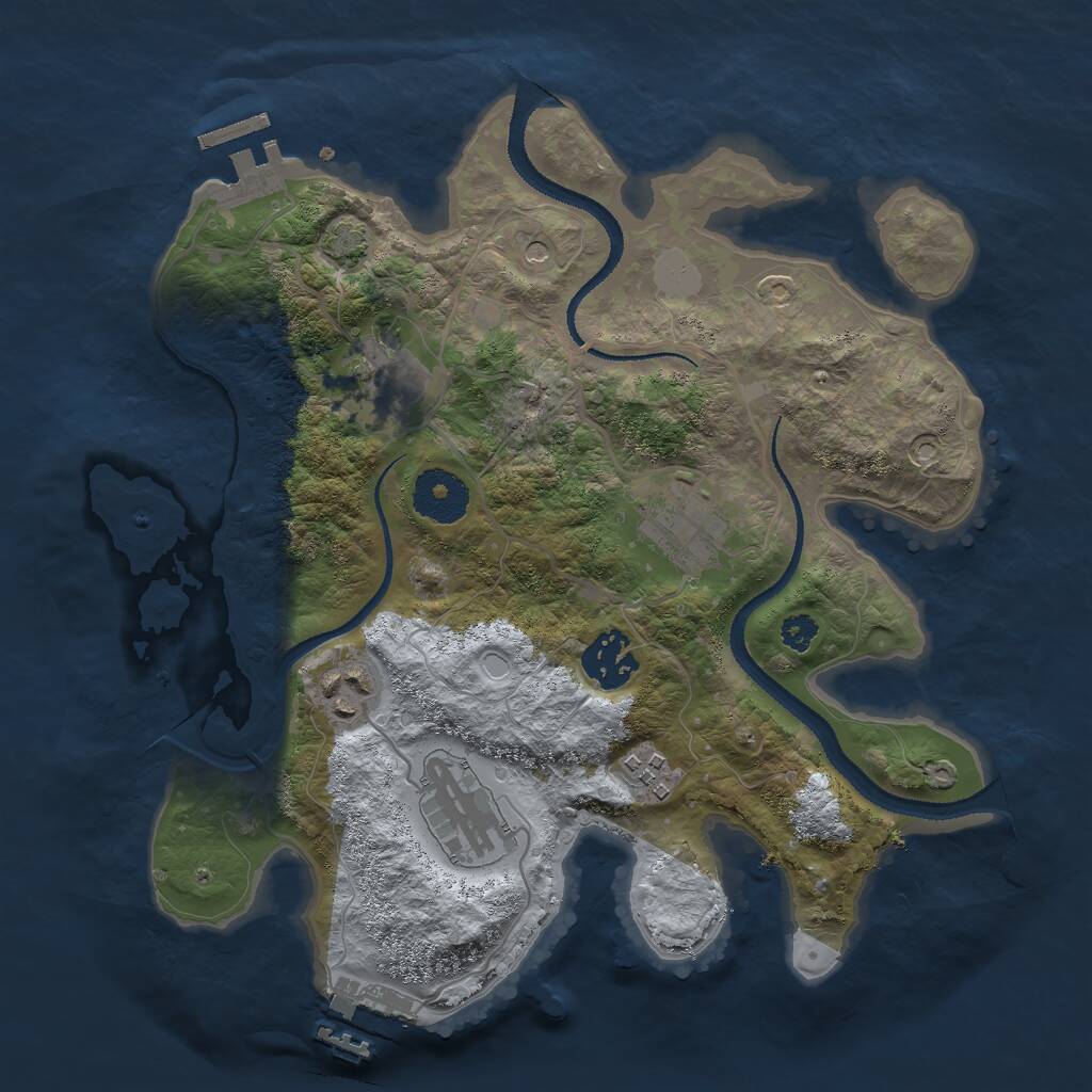 Rust Map: Procedural Map, Size: 3000, Seed: 1484169550, 11 Monuments