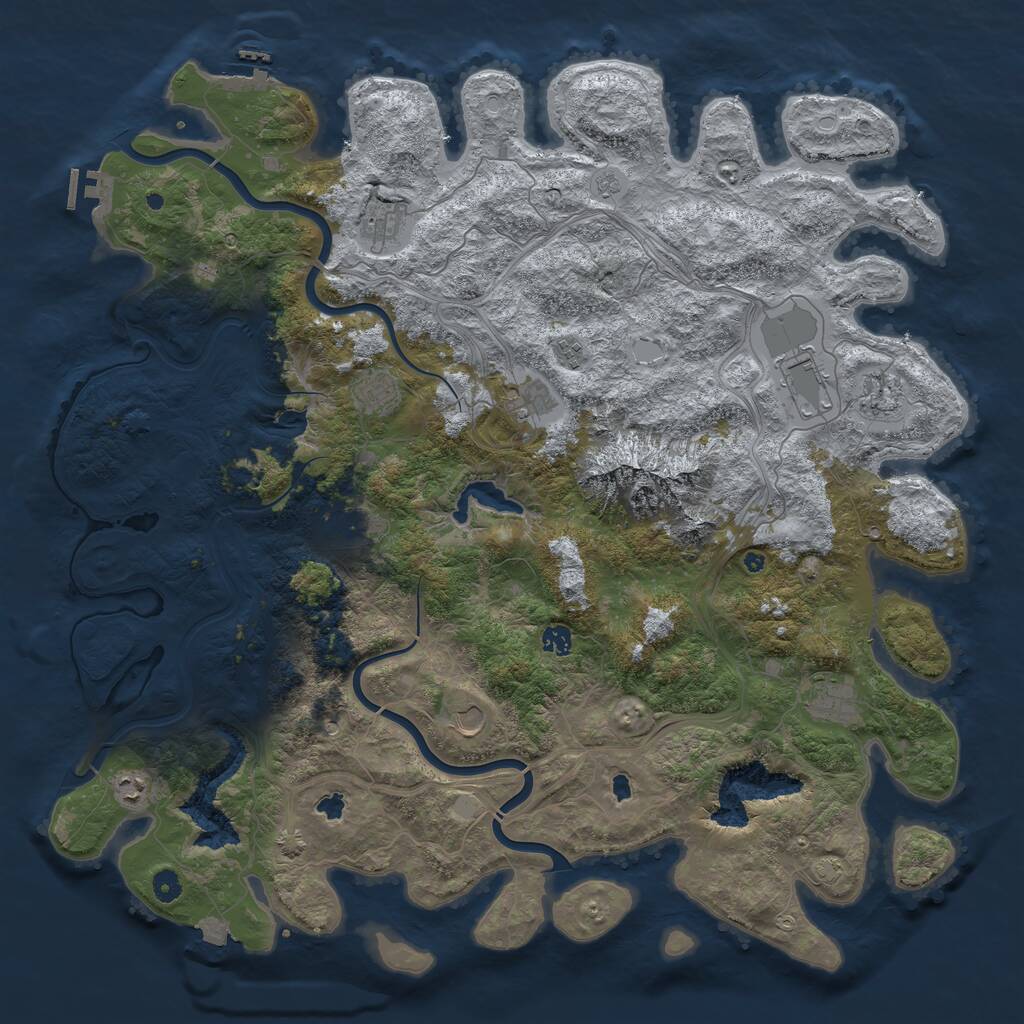 Rust Map: Procedural Map, Size: 5000, Seed: 1892072172, 17 Monuments