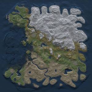 Thumbnail Rust Map: Procedural Map, Size: 5000, Seed: 1892072172, 17 Monuments