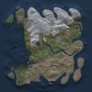 Thumbnail Rust Map: Procedural Map, Size: 3700, Seed: 872571712, 15 Monuments