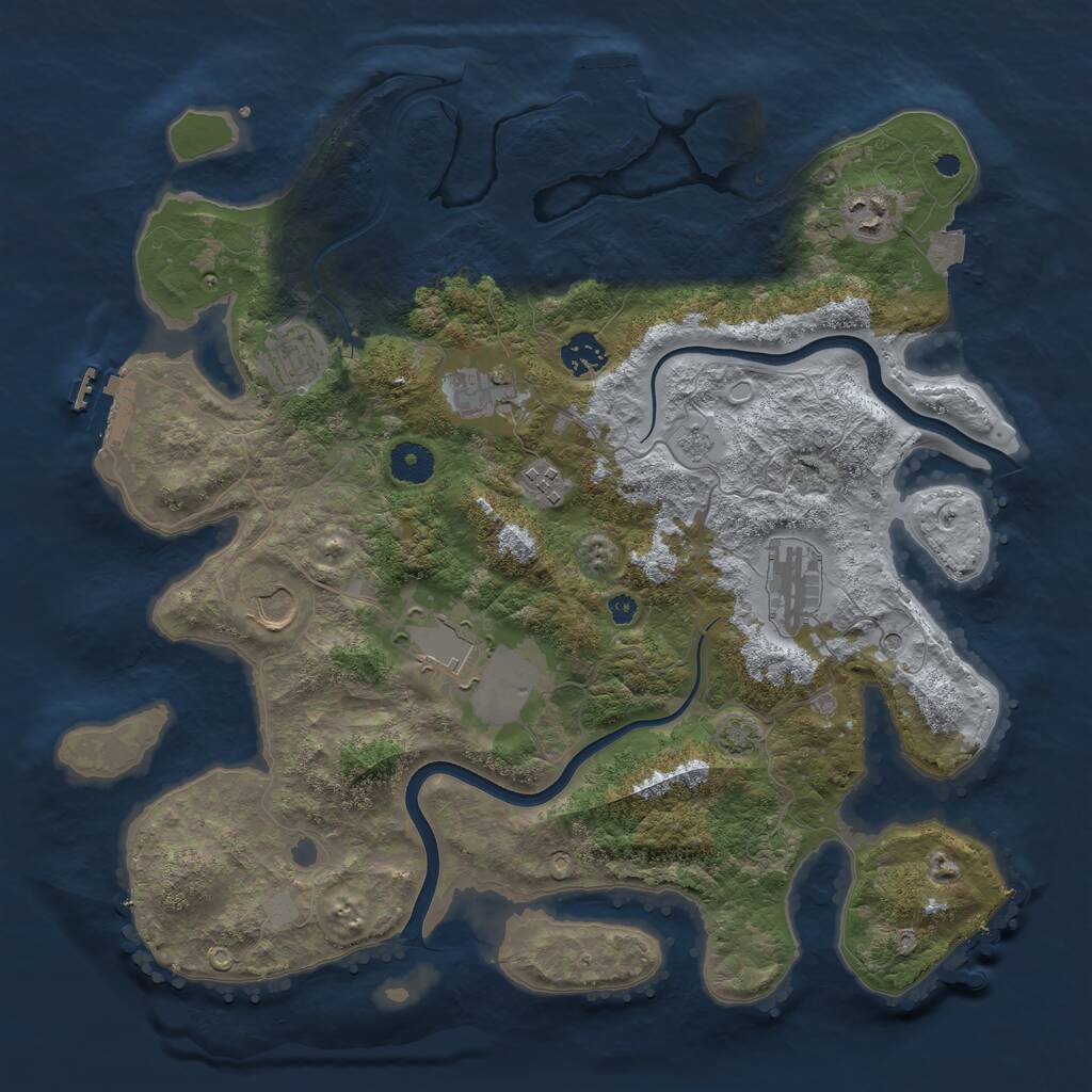 Rust Map: Procedural Map, Size: 3819, Seed: 1337, 14 Monuments