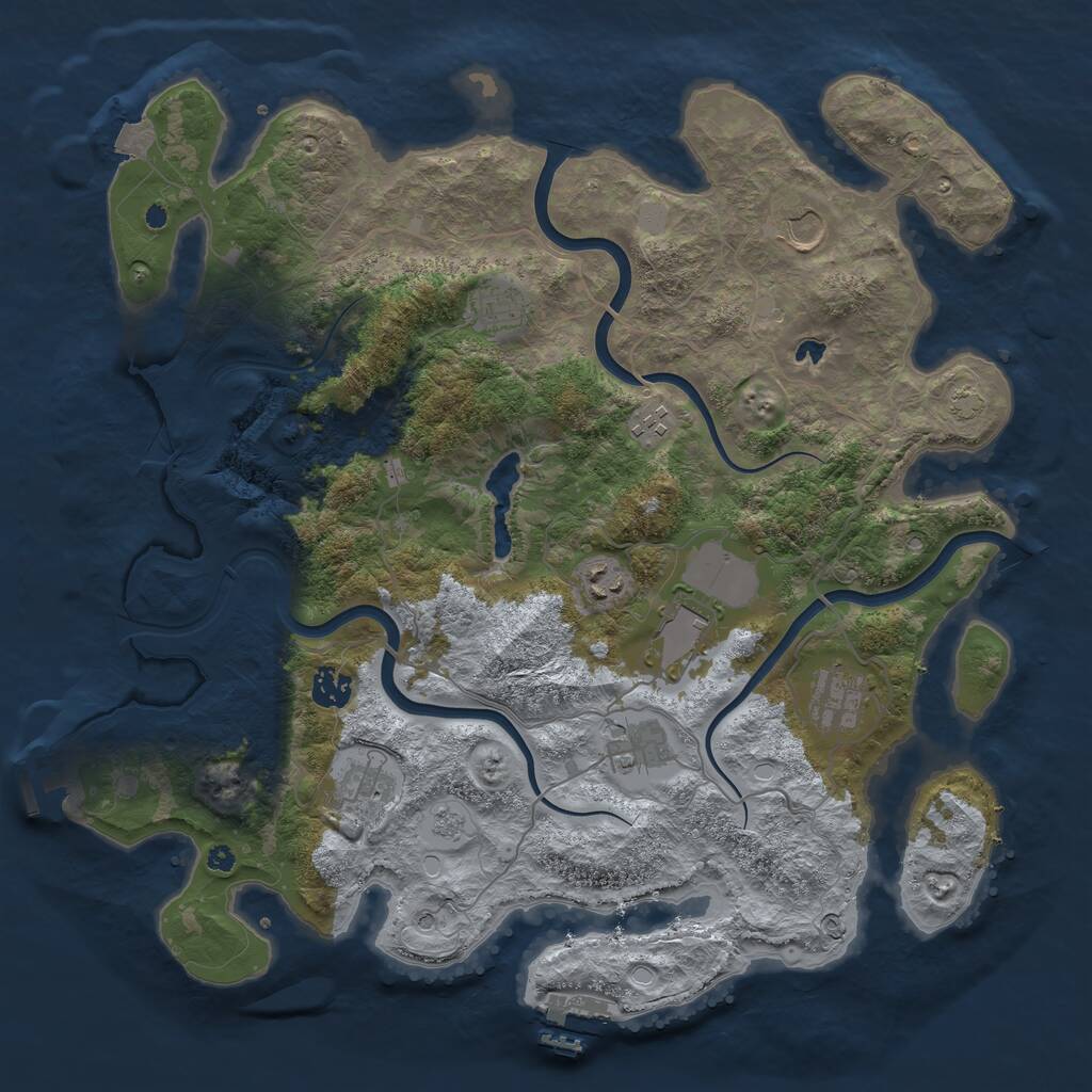 Rust Map: Procedural Map, Size: 4000, Seed: 564257413, 15 Monuments