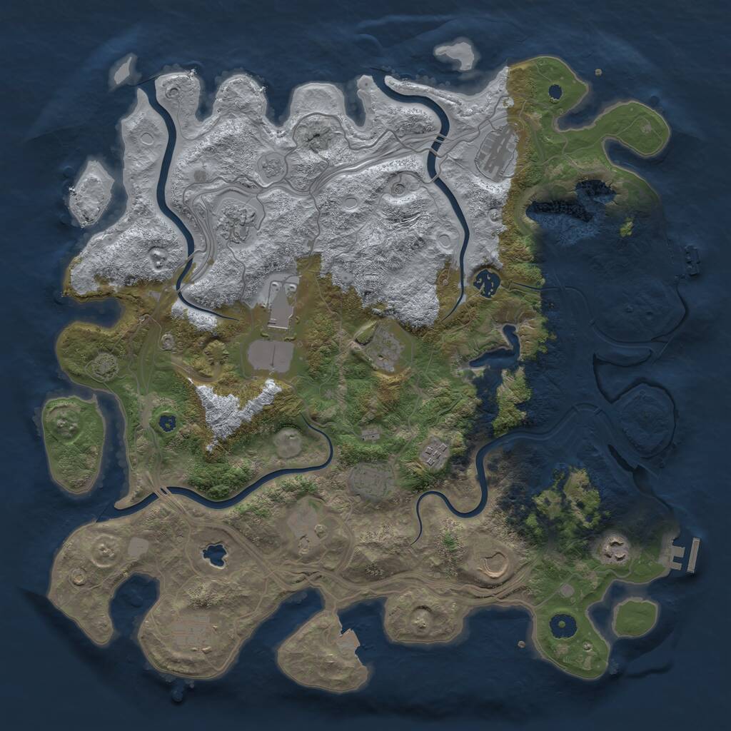 Rust Map: Procedural Map, Size: 4250, Seed: 629410569, 17 Monuments