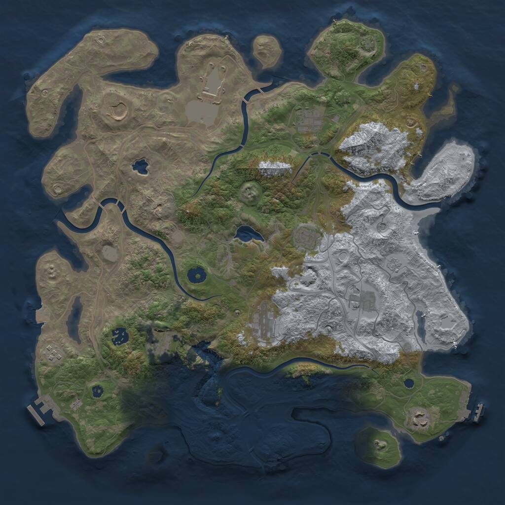 Rust Map: Procedural Map, Size: 4250, Seed: 149529335, 16 Monuments
